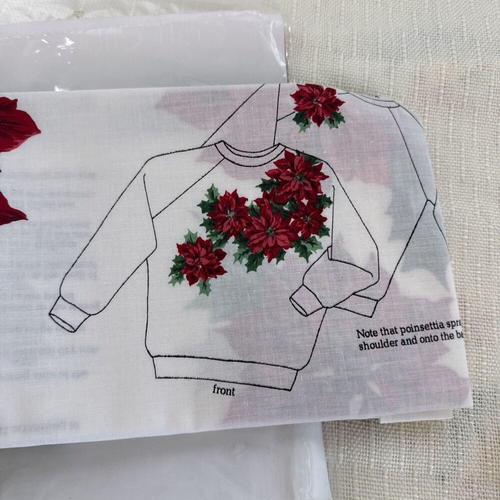 Christmas Poinsettias Cardinals Appliques Fabric Panel VIP Cranston Sew Crafts - Picture 9 of 11